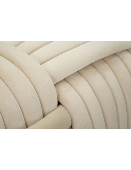 Banquette originale moderne Rectangulaire 90 cm 2 places en Velours Blanc crème Softy 