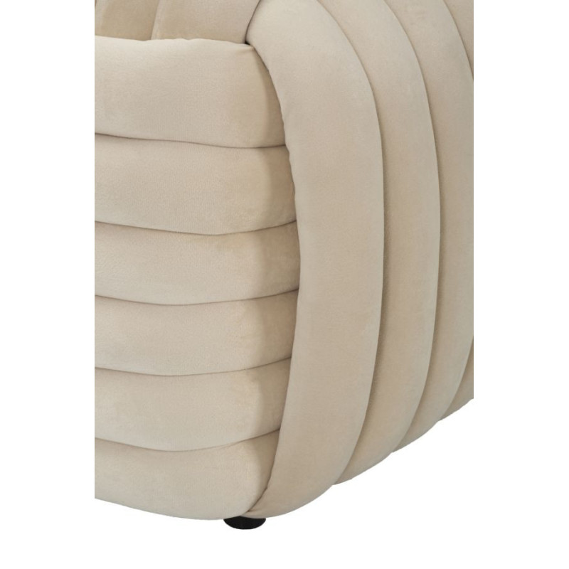 Banquette originale moderne Rectangulaire 90 cm 2 places en Velours Blanc crème Softy 