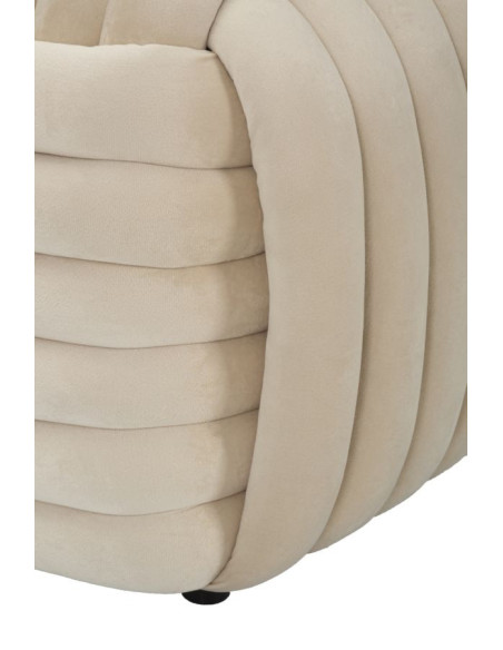 Banquette originale moderne Rectangulaire 90 cm 2 places en Velours Blanc crème Softy 