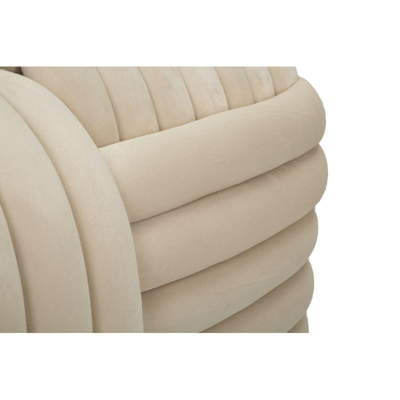 Banquette originale moderne Rectangulaire 90 cm 2 places en Velours Blanc crème Softy 