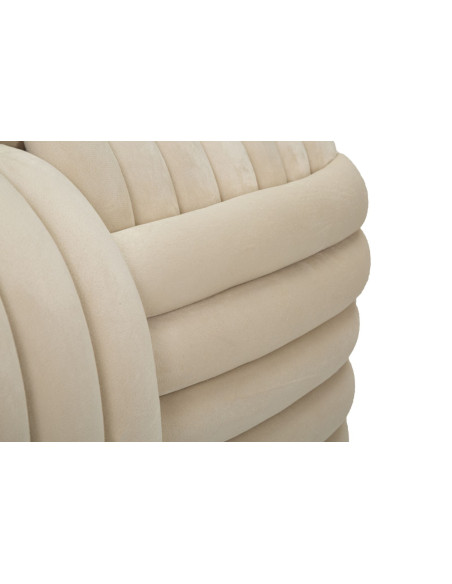 Banquette originale moderne Rectangulaire 90 cm 2 places en Velours Blanc crème Softy 