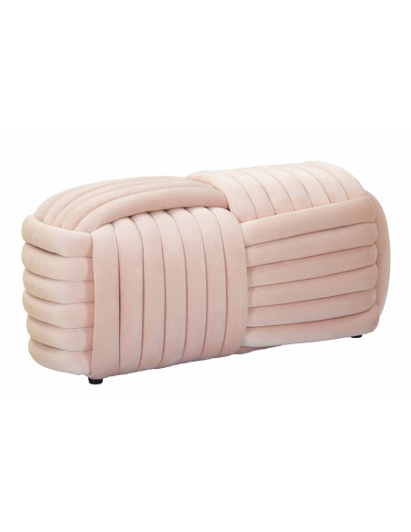 Banquette originale moderne Rectangulaire 90 cm 2 places en Velours Rose fuchsia Softy 