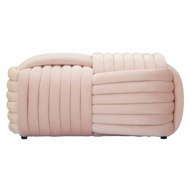 Banquette originale moderne Rectangulaire 90 cm 2 places en Velours Rose fuchsia Softy 
