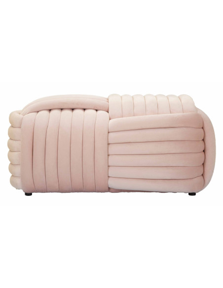 Banquette originale moderne Rectangulaire 90 cm 2 places en Velours Rose fuchsia Softy 