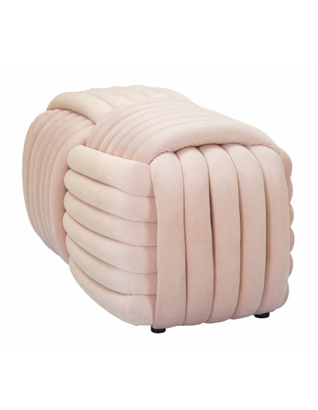 Banquette originale moderne Rectangulaire 90 cm 2 places en Velours Rose fuchsia Softy 