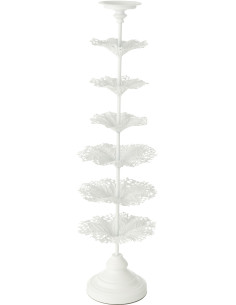 Grand Porte bougie original sur pied Hauteur 79 cm en Métal Blanc Tree - 1