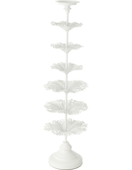 Grand Porte bougie original sur pied Hauteur 79 cm en Métal Blanc Tree - 1