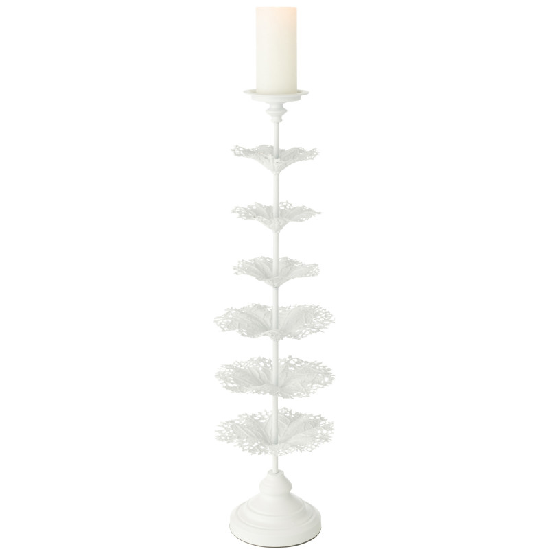 Grand Porte bougie original sur pied Hauteur 79 cm en Métal Blanc Tree - 2