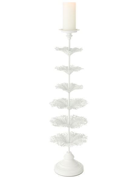Grand Porte bougie original sur pied Hauteur 79 cm en Métal Blanc Tree - 2