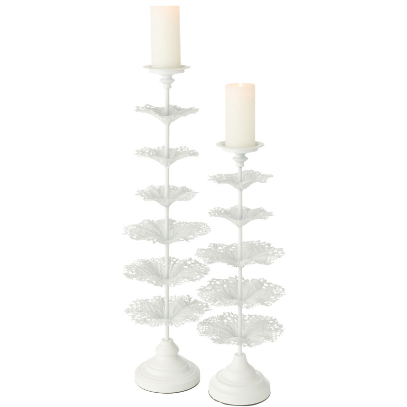 Grand Porte bougie original sur pied Hauteur 79 cm en Métal Blanc Tree - 4