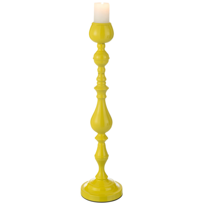 Grand Bougeoir moderne sur pied Hauteur 57 cm en Métal Jaune Monarchy - 3