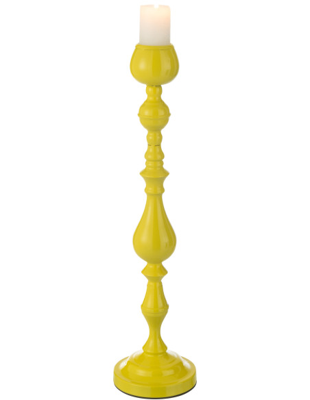 Grand Bougeoir moderne sur pied Hauteur 57 cm en Métal Jaune Monarchy - 3