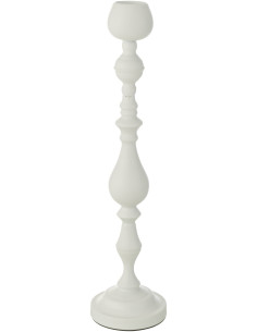Grand Bougeoir moderne sur pied Hauteur 57 cm en Métal Blanc Monarchy - 1