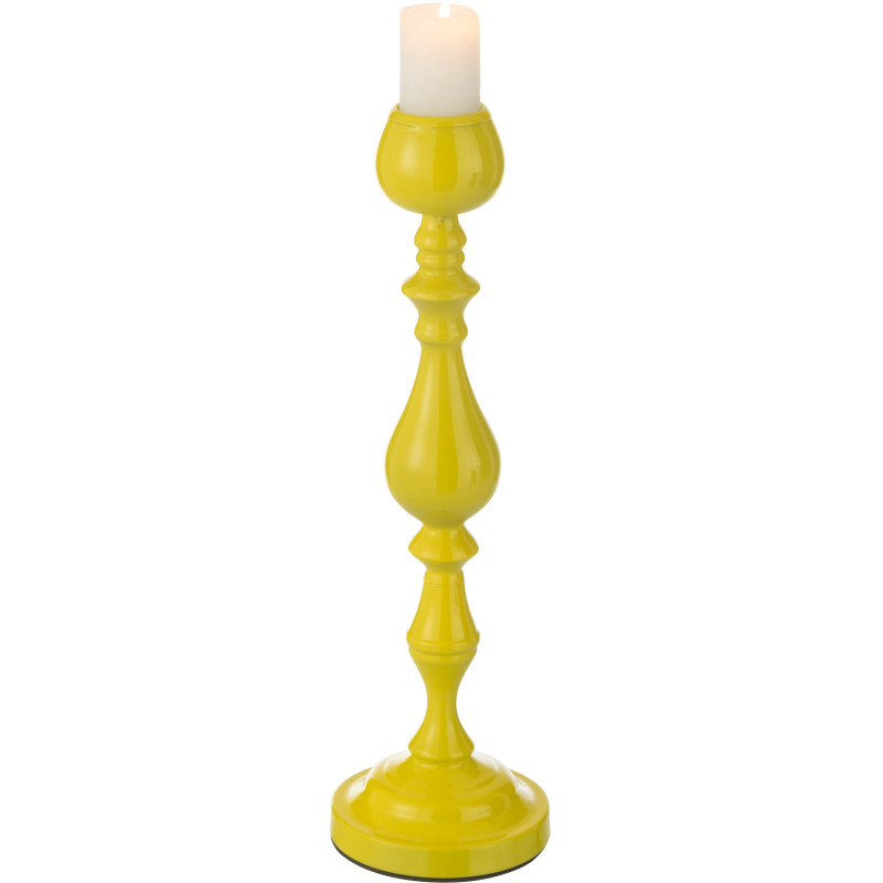 Grand Bougeoir moderne sur pied Hauteur 47 cm en Métal Jaune Monarchy - 3