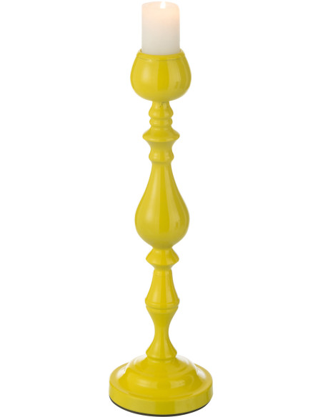 Grand Bougeoir moderne sur pied Hauteur 47 cm en Métal Jaune Monarchy - 3