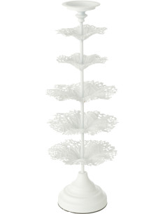 Grand Porte bougie original sur pied Hauteur 62 cm en Métal Blanc Tree - 1