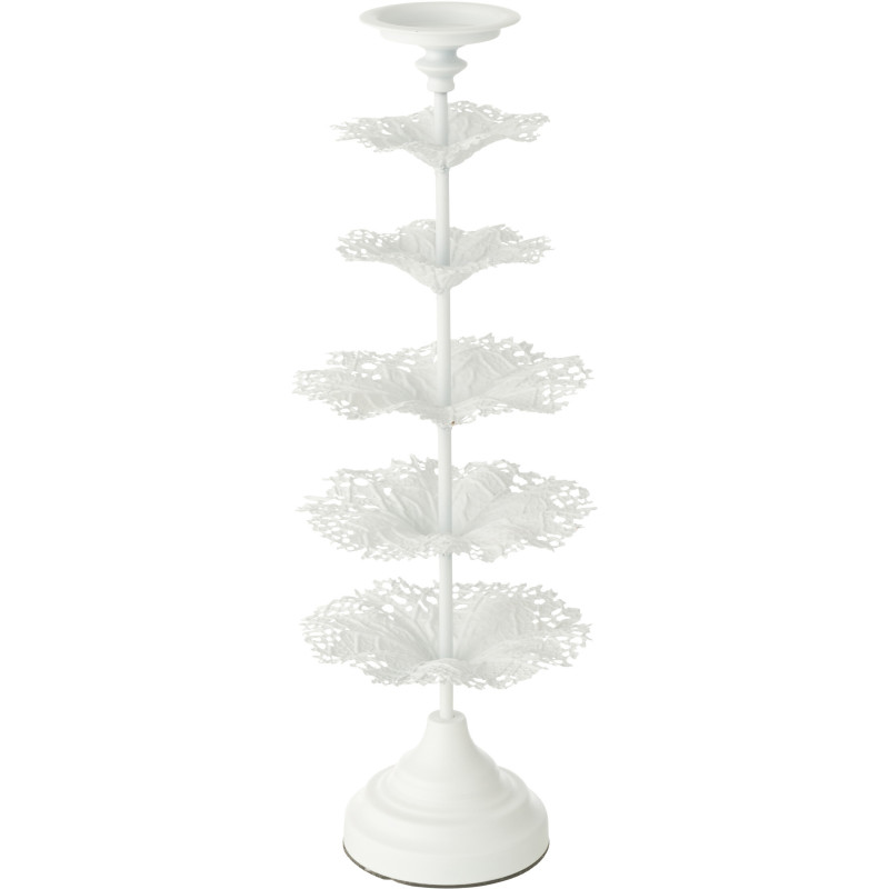 Grand Porte bougie original sur pied Hauteur 62 cm en Métal Blanc Tree - 1