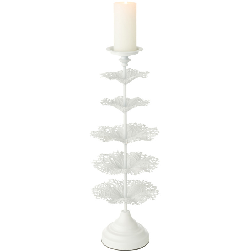 Grand Porte bougie original sur pied Hauteur 62 cm en Métal Blanc Tree - 2