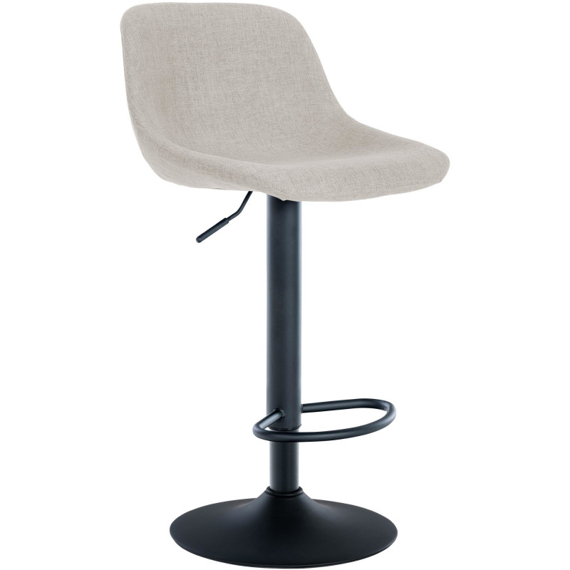 Tabouret de bar Avec dossier Pierrick en Polyester Beige Métal Noir Mat - 1