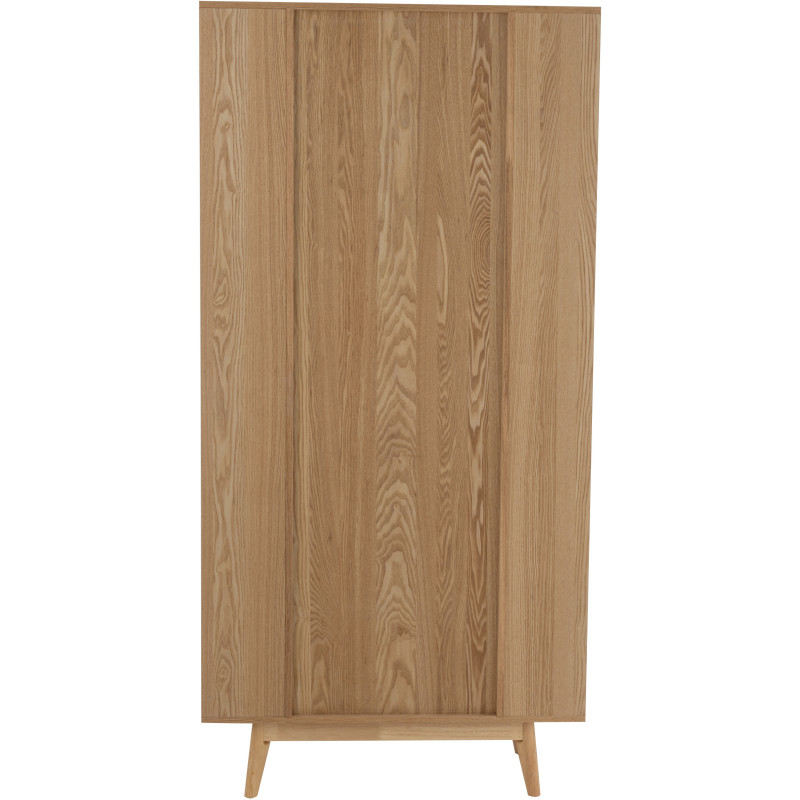 Grand Buffet japandi arrondi 4 portes 1 tiroirs 3 étagères en Bois de pin Naturel Kaori - 5