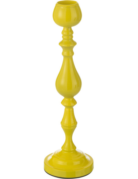 Grand Bougeoir moderne sur pied Hauteur 47 cm en Métal Jaune Monarchy - 4
