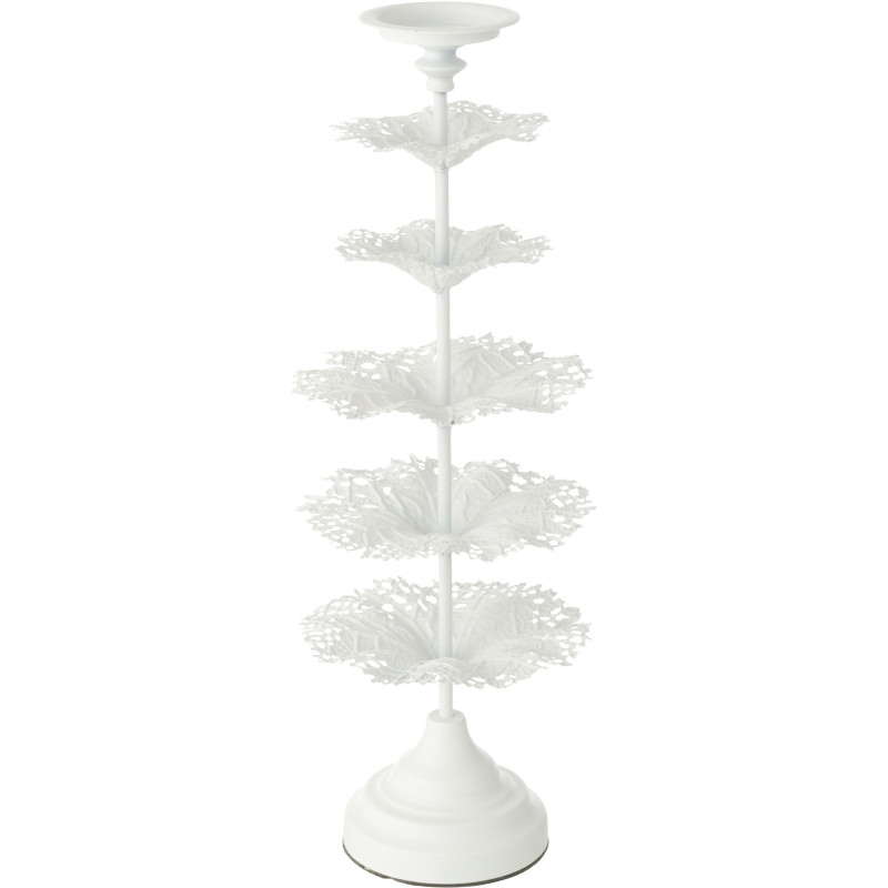 Grand Porte bougie original sur pied Hauteur 62 cm en Métal Blanc Tree - 3