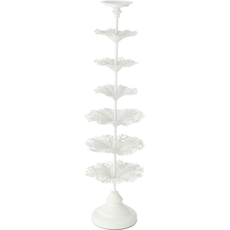 Grand Porte bougie original sur pied Hauteur 79 cm en Métal Blanc Tree - 5
