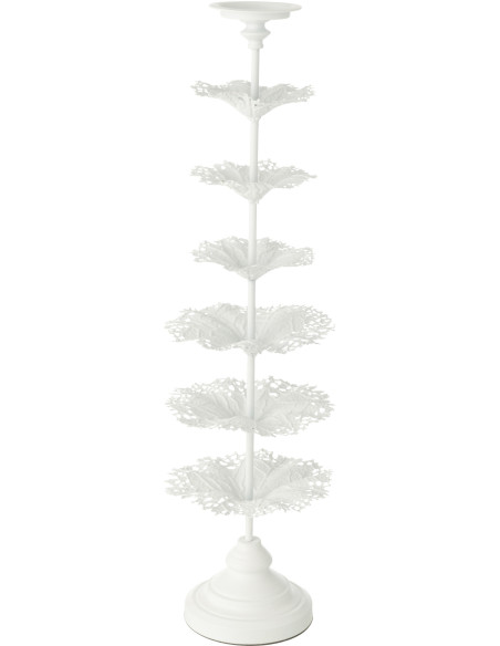 Grand Porte bougie original sur pied Hauteur 79 cm en Métal Blanc Tree - 5