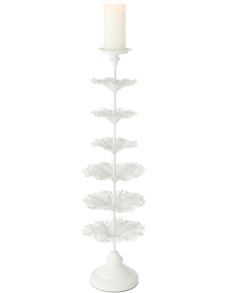 Grand Porte bougie original sur pied Hauteur 79 cm en Métal Blanc Tree - 6