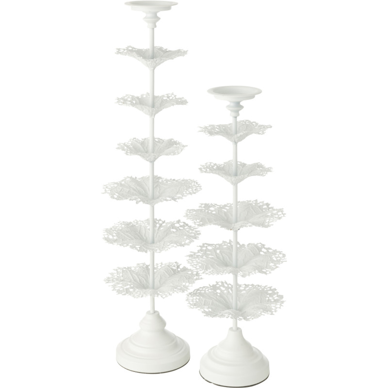 Grand Porte bougie original sur pied Hauteur 79 cm en Métal Blanc Tree - 7