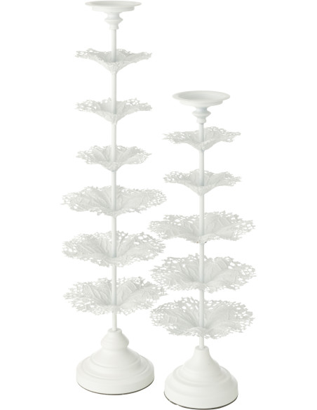 Grand Porte bougie original sur pied Hauteur 79 cm en Métal Blanc Tree - 7