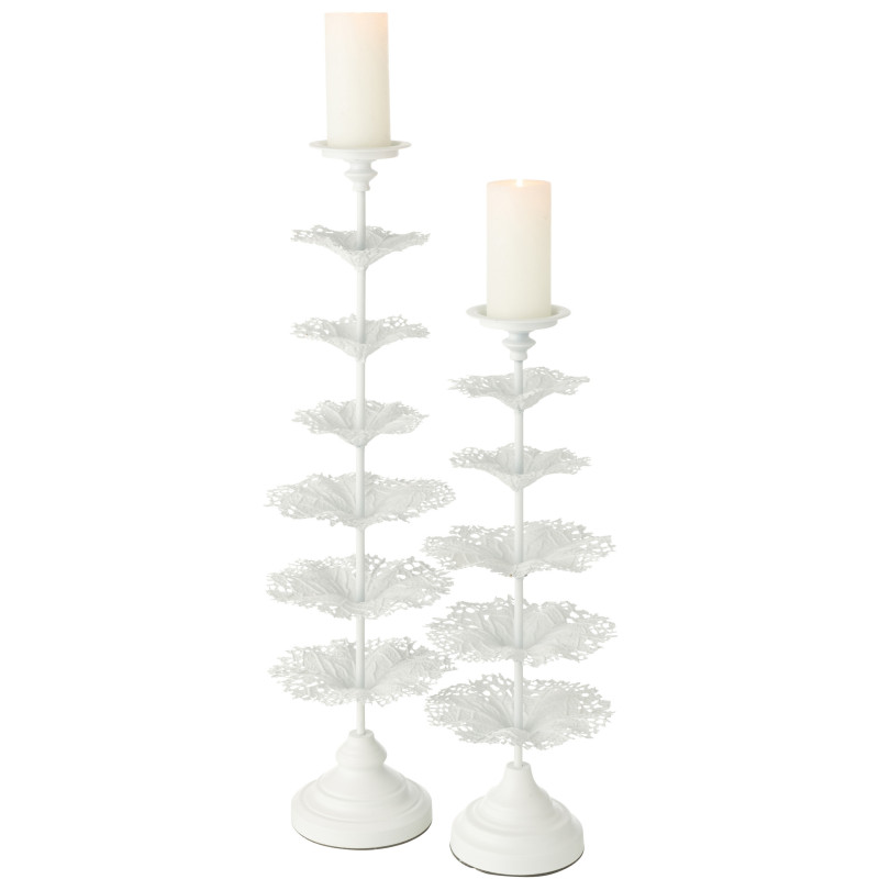 Grand Porte bougie original sur pied Hauteur 79 cm en Métal Blanc Tree - 8