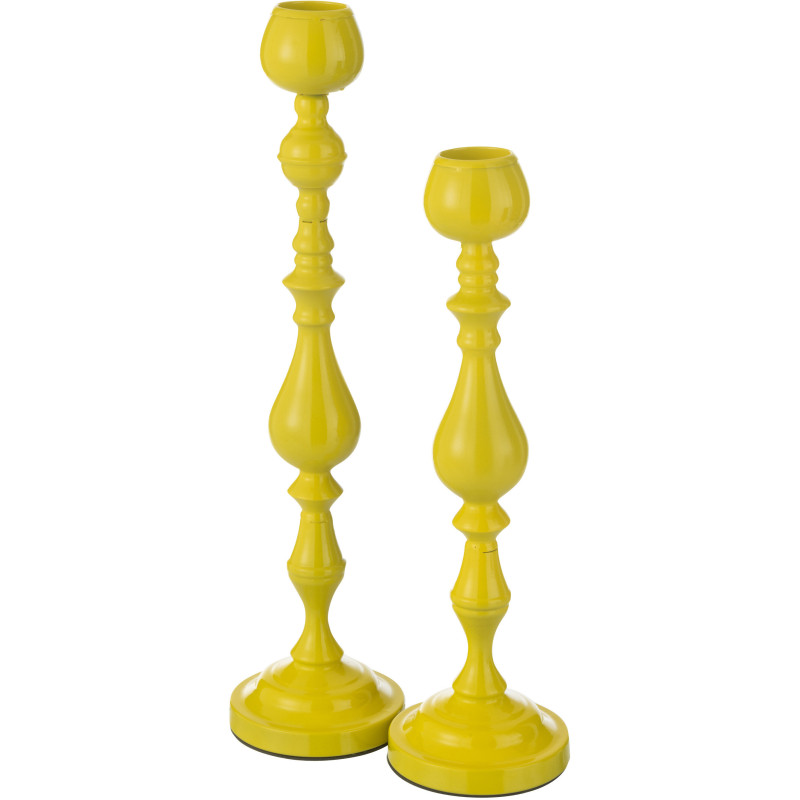 Grand Bougeoir moderne sur pied Hauteur 57 cm en Métal Jaune Monarchy - 9