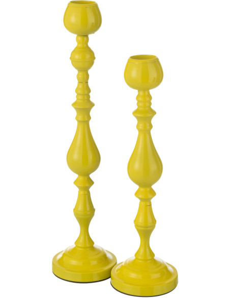 Grand Bougeoir moderne sur pied Hauteur 57 cm en Métal Jaune Monarchy - 9