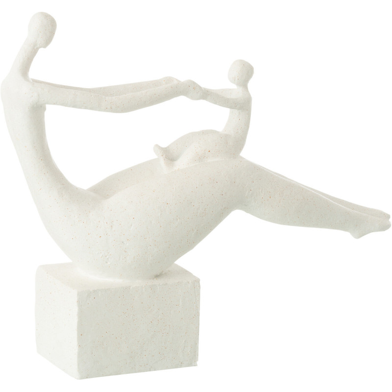 Statue déco abstraite Femme avec enfant Hauteur 25 cm en Résine Blanc Mat Rizu - 1