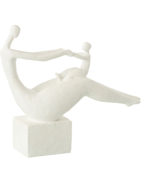 Statue déco abstraite Femme avec enfant Hauteur 25 cm en Résine Blanc Mat Rizu - 1
