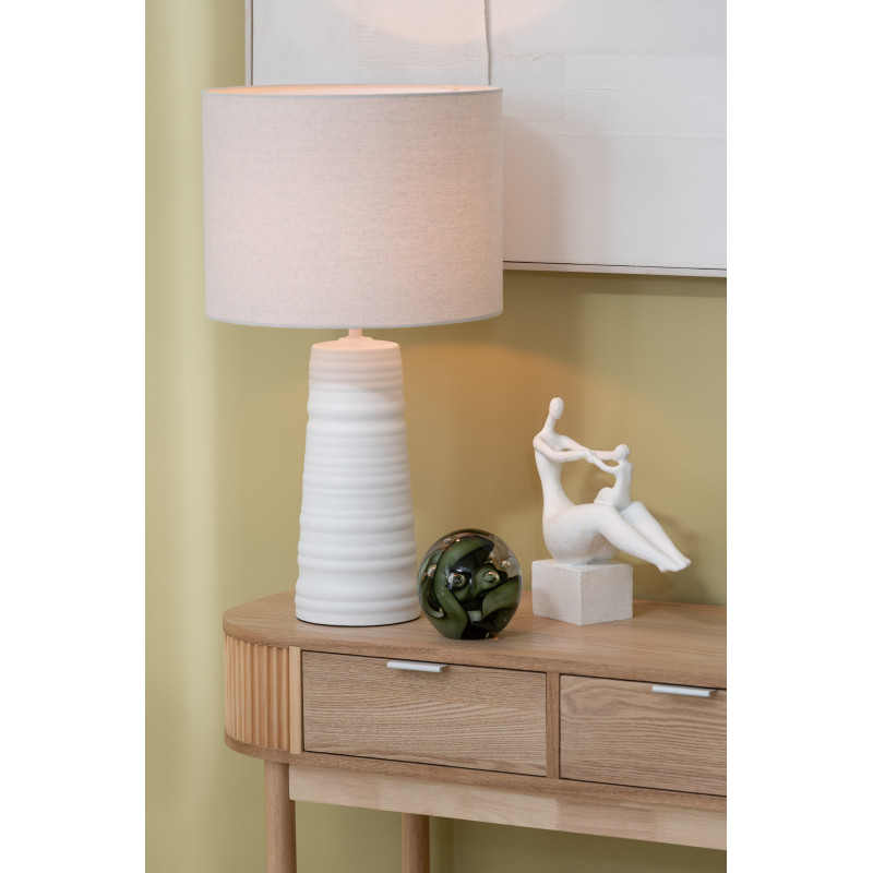 Statue déco abstraite Femme avec enfant Hauteur 25 cm en Résine Blanc Mat Rizu - 2