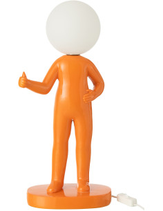Lampe à poser originale Bonhomme Pouce Hauteur 44 cm en Résine Orange Kadi - 1