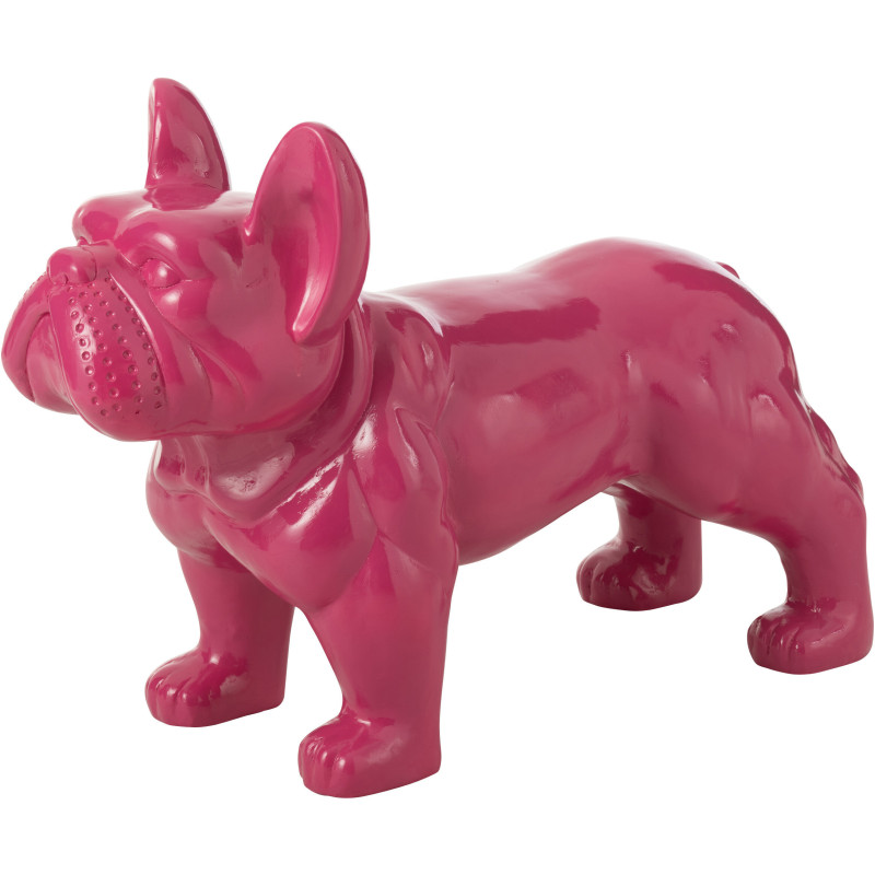 Statue déco moderne Bulldog 88 cm en Résine Rose fuchsia Mgo - 1