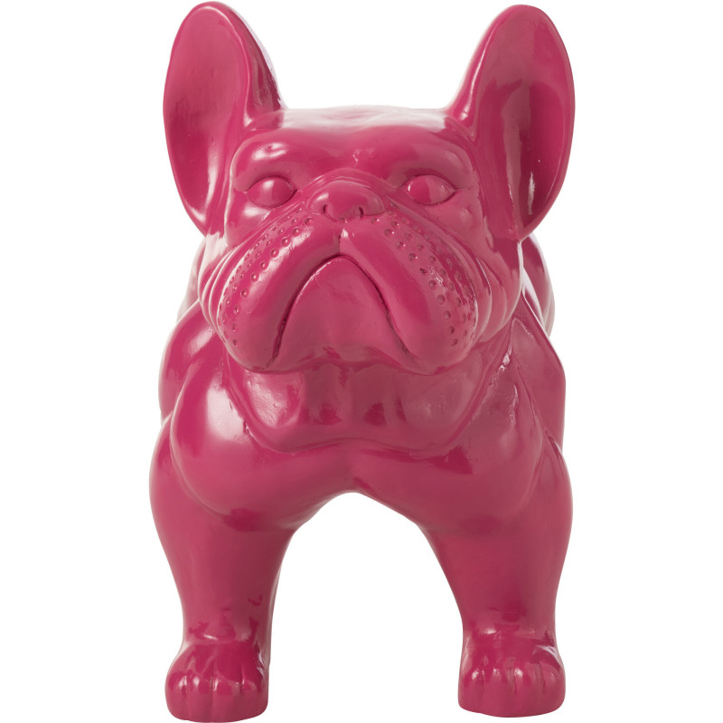 Statue déco moderne Bulldog 88 cm en Résine Rose fuchsia Mgo - 2