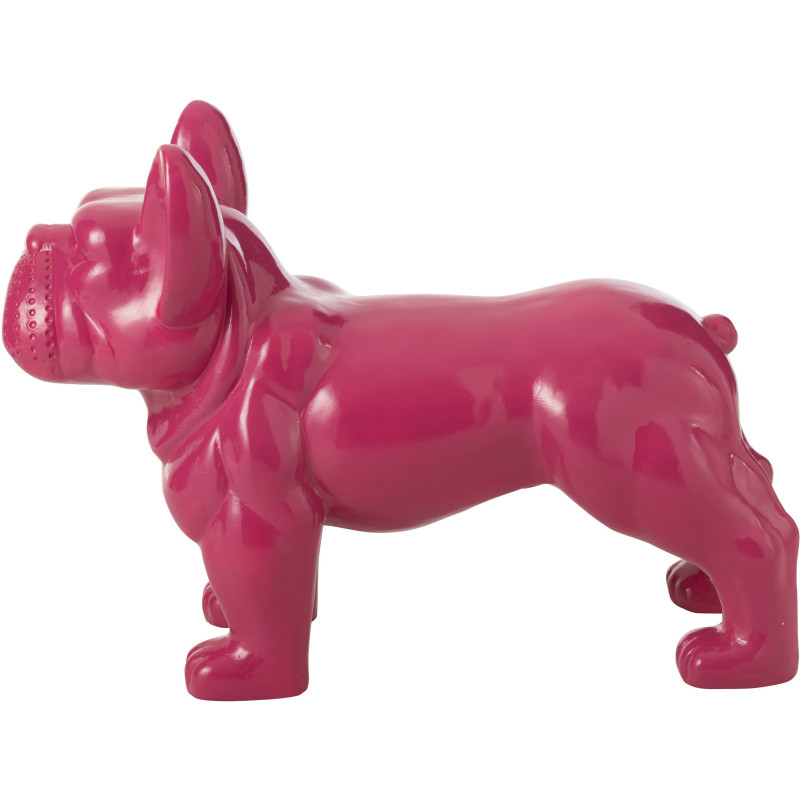 Statue déco moderne Bulldog 88 cm en Résine Rose fuchsia Mgo - 3