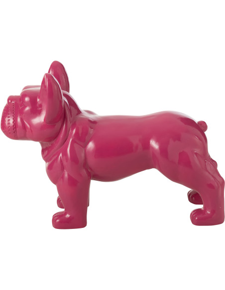 Statue déco moderne Bulldog 88 cm en Résine Rose fuchsia Mgo - 3