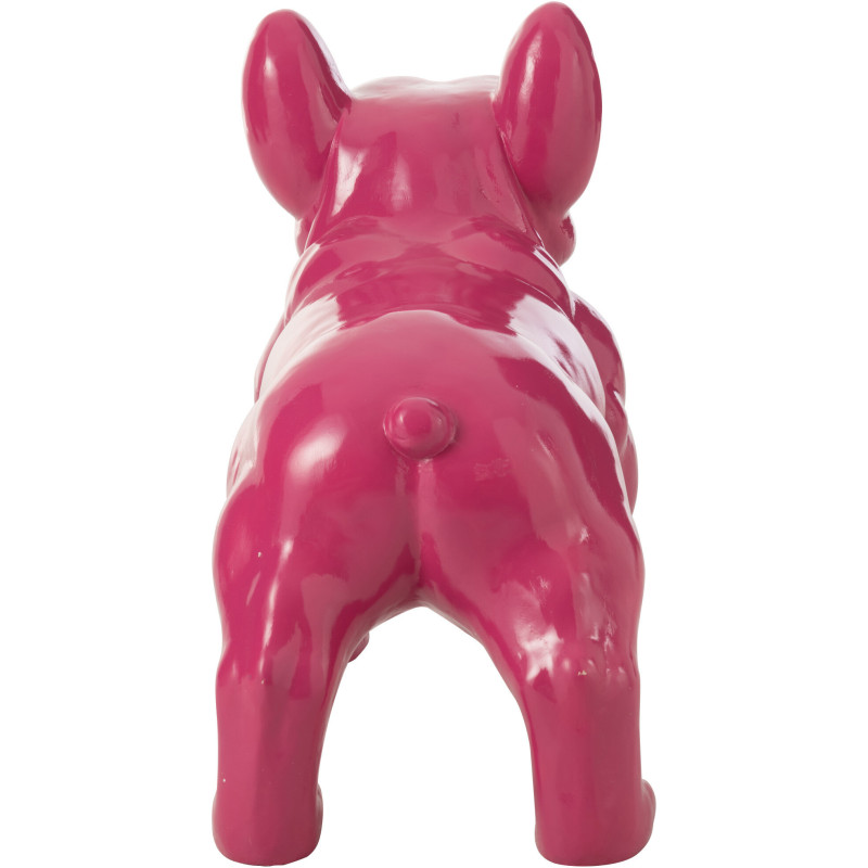 Statue déco moderne Bulldog 88 cm en Résine Rose fuchsia Mgo - 4