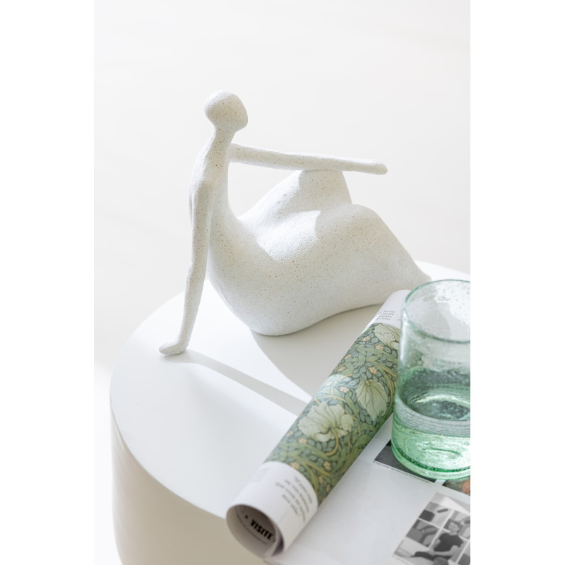 Statuette déco Femmes abstraites assises Hauteur 22 cm en Résine Blanc Mat Rizu (Lot de 2) - 2