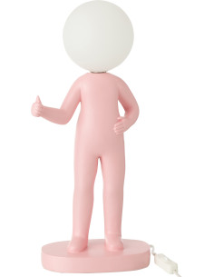 Lampe à poser originale Bonhomme Pouce Hauteur 44 cm en Résine Rose Kadi - 1
