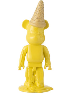 Statuette déco moderne Ours Cornet Hauteur 39 cm en Résine Jaune Hazi - 1