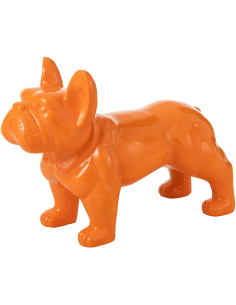 Statue déco moderne Bulldog 88 cm en Résine Orange Mgo - 1