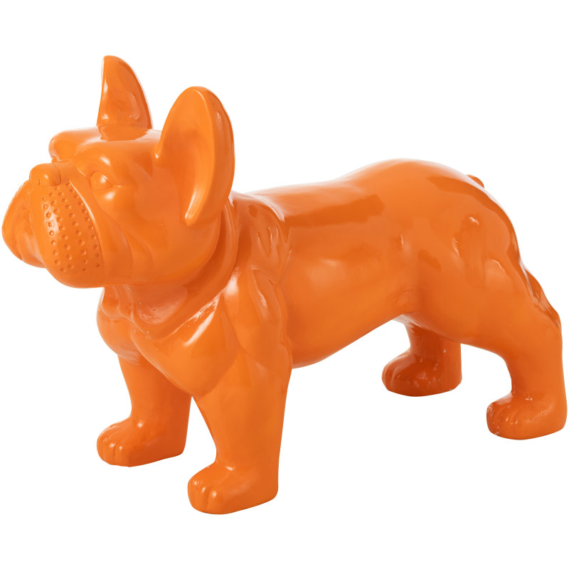 Statue déco moderne Bulldog 88 cm en Résine Orange Mgo - 1