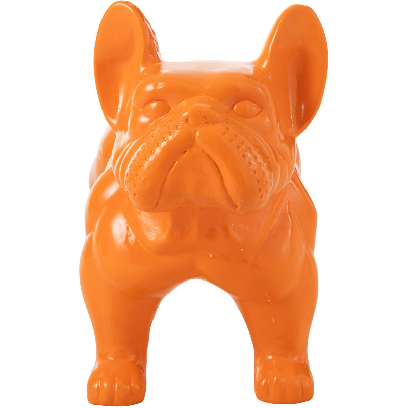 Statue déco moderne Bulldog 88 cm en Résine Orange Mgo - 2