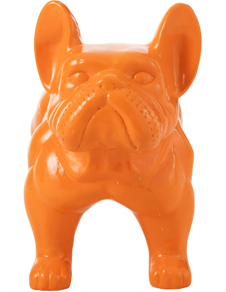 Statue déco moderne Bulldog 88 cm en Résine Orange Mgo - 2